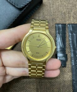 đồng hồ Seiko SX V701-6K00 Gold Tone Stainless Steel Quartz 2hand