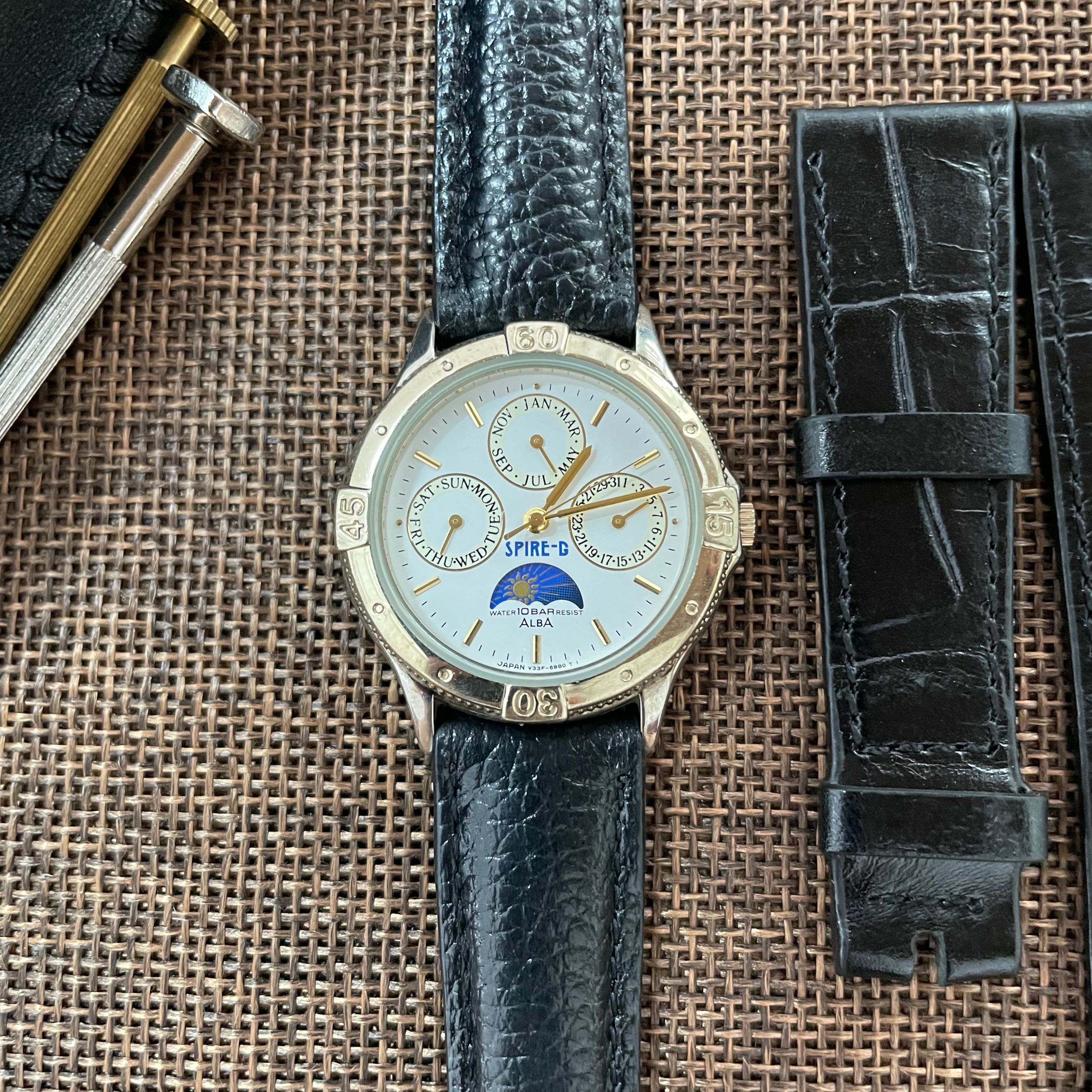 đồng hồ nam thương hiệu Alba dây demi mặt 35mm - 109222648